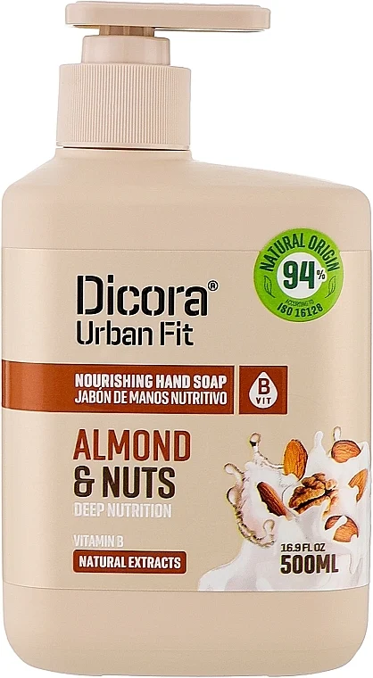 Sapone liquido per mani con vitamina B "Mandorle e noci"