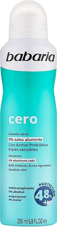Deodorante spray per pelli sensibili, con probiotici