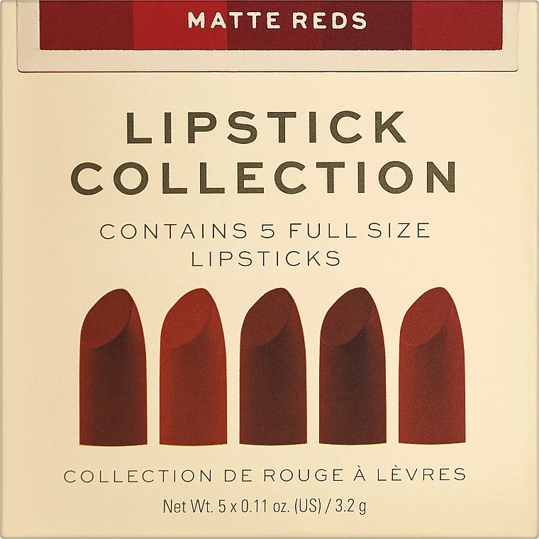 Revolution Pro 5 Lipstick Collection Matte Reds (lipstick/5x3.2g)