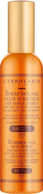 Spray solare con olio di fico d'india e dattero del deserto