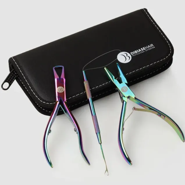Applicazione Extension Capelli con Microring Kit 2 Pinze e Uncinetto