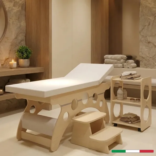 Arredamento Centri Estetici: Lettino con Scalino e Carrello Made Italy