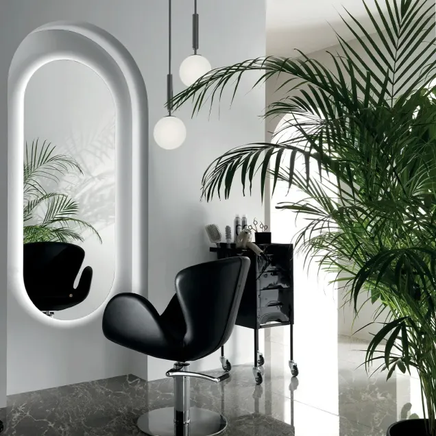 Arredamento Parrucchiere con Specchio a Led e Poltrona in Offerta