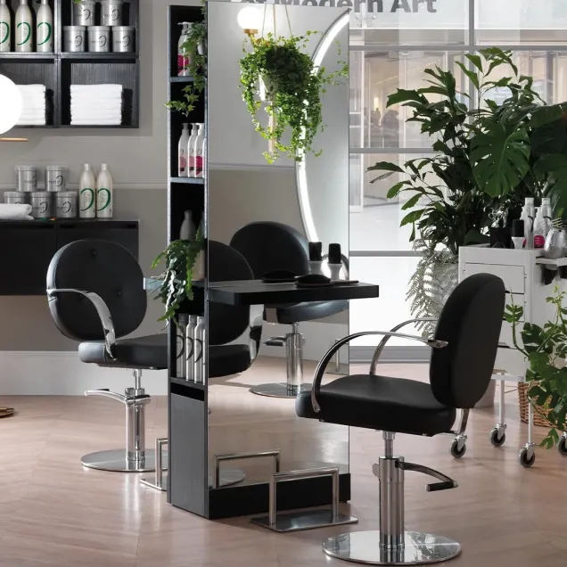 Arredamento Parrucchieri con Specchio Doppio e 2 Poltrone OFFERTA