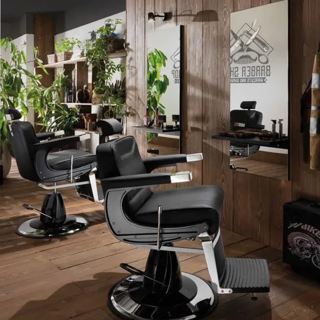 Arredamento per Barbieri Completo di 2 Poltrone Barber e 2 Specchi