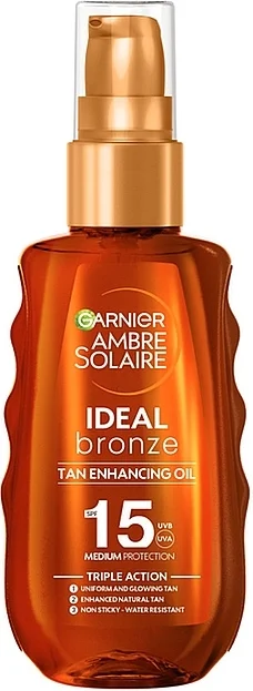 Olio spray solare resistente all'acqua "Abbronzatura Perfetta" per viso e corpo, protezione media SPF15