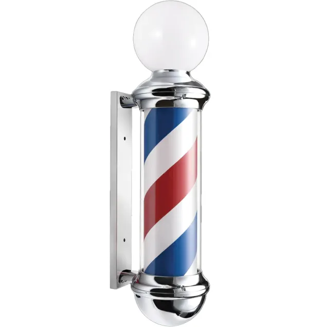 Barber Pole Esterno e Interno - Insegna Luminosa con Sfera h 85 cm
