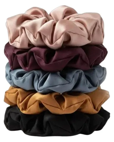 Yuaia 5-pak Soft Satin Scrunchies Medium Inka