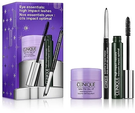 Clinique Eye Essentials: High Impact Lashes (mascara/7ml + eye/pencil/0.14g + dem/balm/15ml)