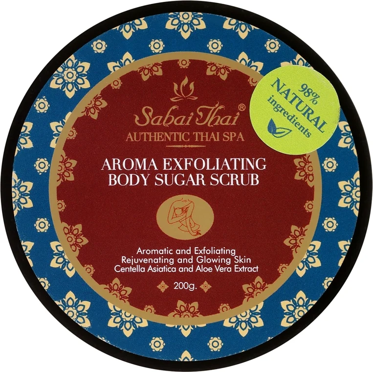 Scrub allo zucchero per corpo, con estratto di centella e aloe vera