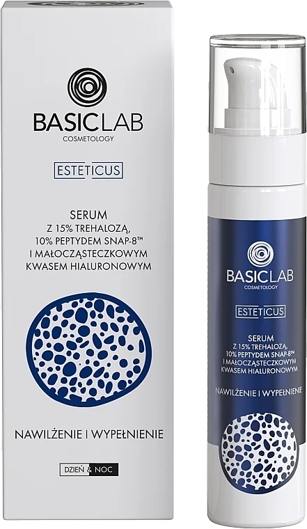 Siero con 15% trealosio, 10% peptide SNAP-8 e acido ialuronico a basso peso molecolare