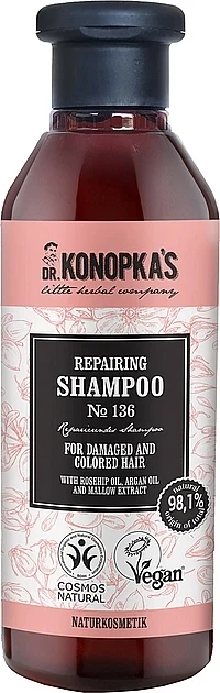 Shampoo riparatore per capelli danneggiati e tinti
