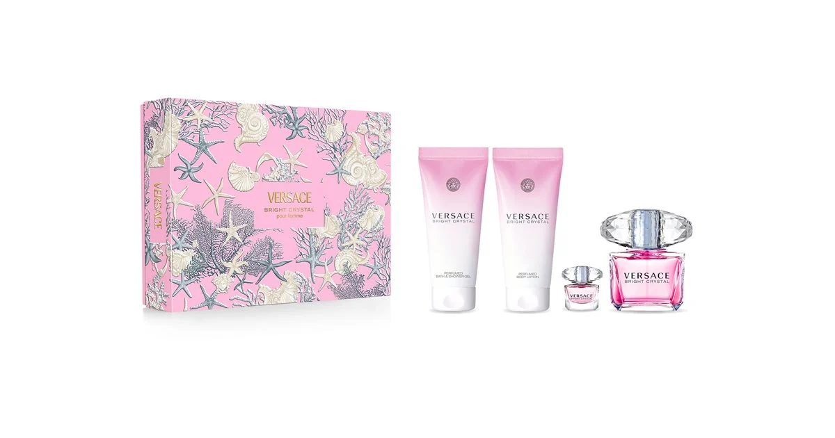 Versace Bright Crystal confezione regalo da donna Eau de Toilette 90 ml + latte corpo profumato 100 ml + gel doccia profumato 100 ml + Eau de Toilette 5 ml