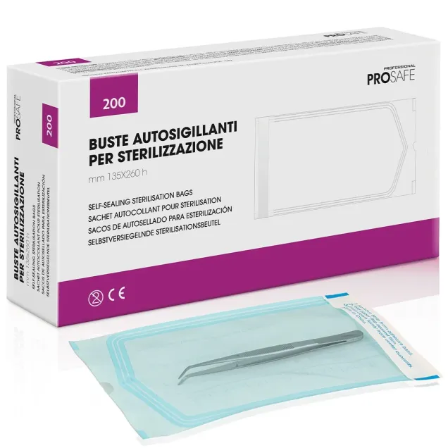 Buste Autosigillanti per Autoclave Sterilizzazione Strumenti 135x260 200 Pz
