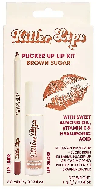 Killer Lips Pucker Up Lip Kit Brown Sugar (l/pencil/1g+l/gloss/3.8ml)