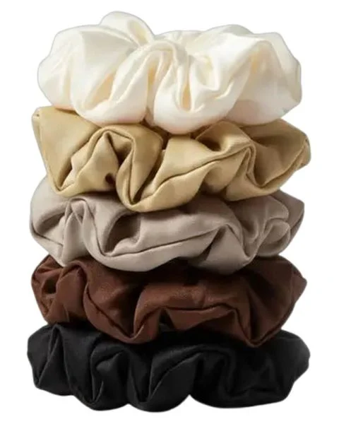 Yuaia Haircare Bløde Satin Hårelastikker Coffee