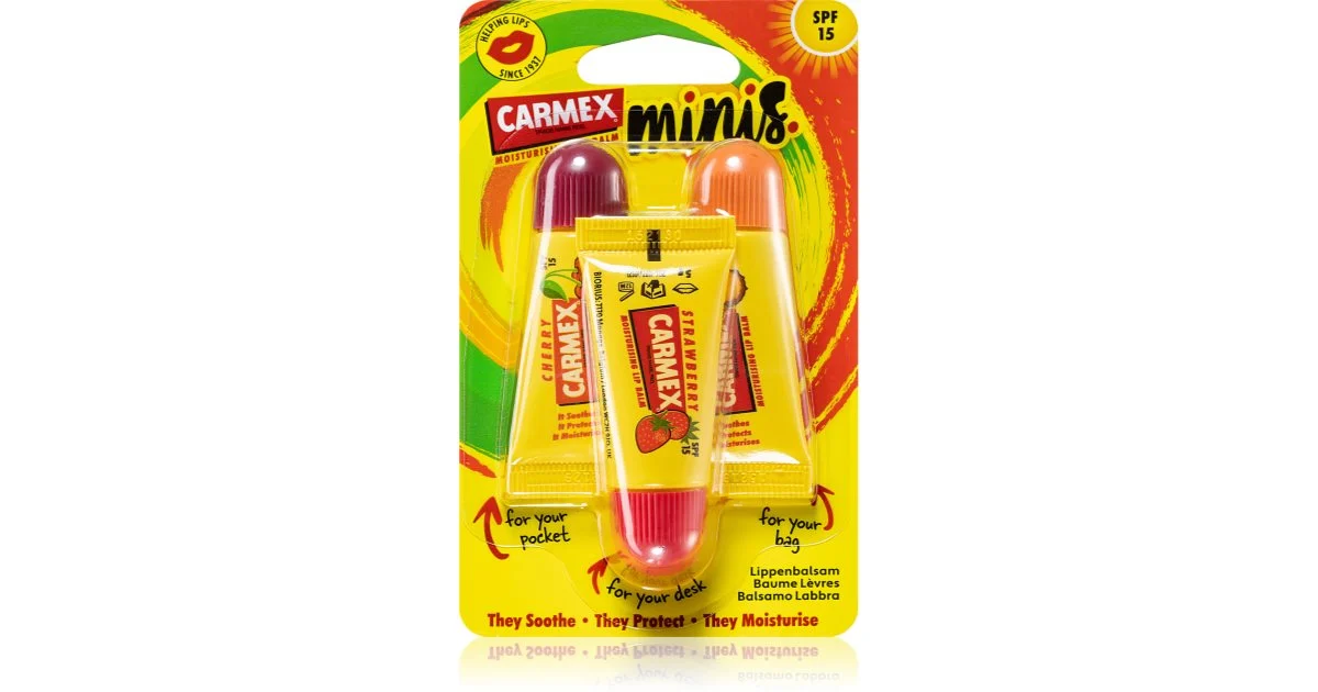Carmex Minis kit da viaggio(per labbra secche) SPF 15