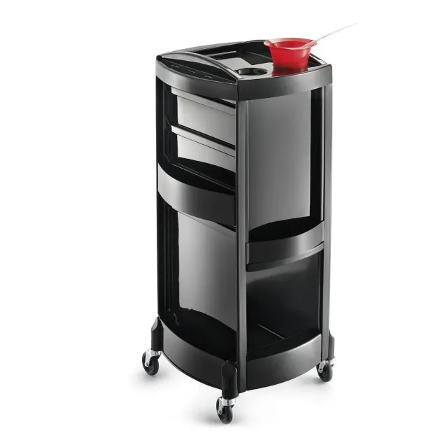 Carrello per Parrucchieri Professionali con 4 Cassetti Colore Nero