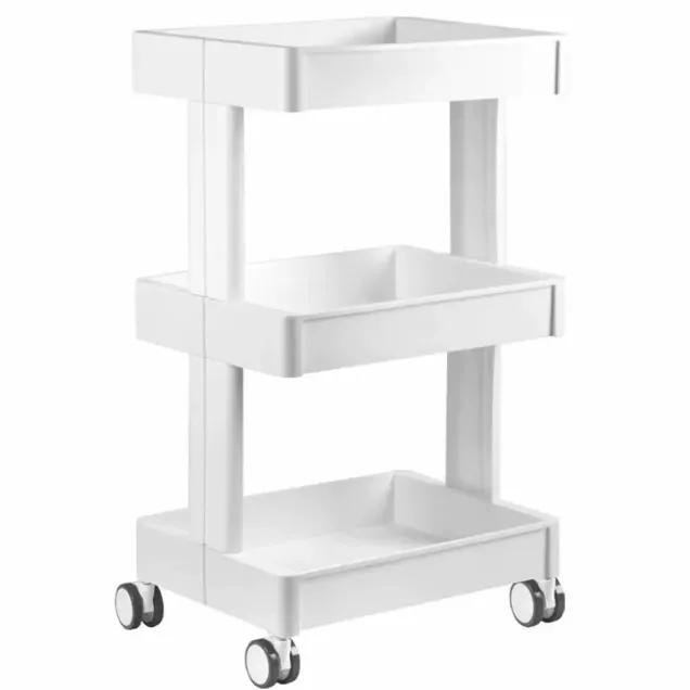Carrello Estetista in Plastica Rinforzata con 3 Vani Porta Oggetti
