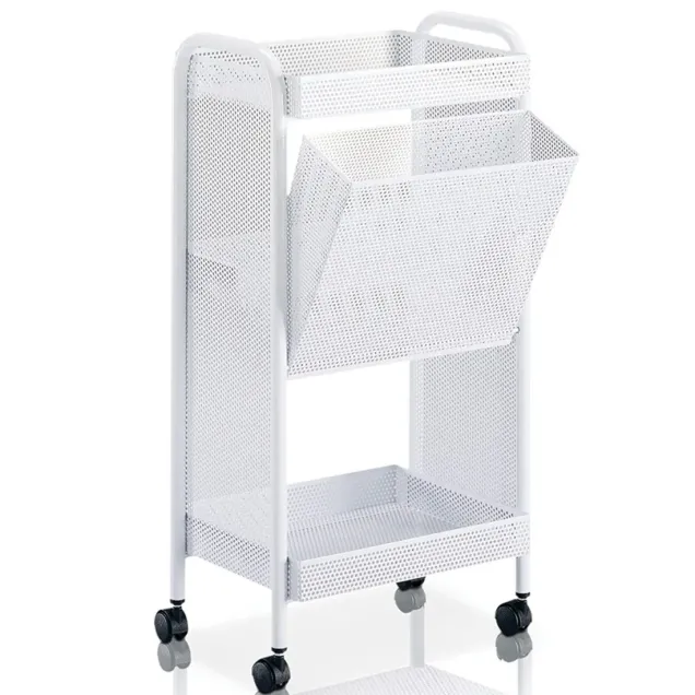 Carrello Estetista per la Depilazione con Cestello Rifiuti Estraibile