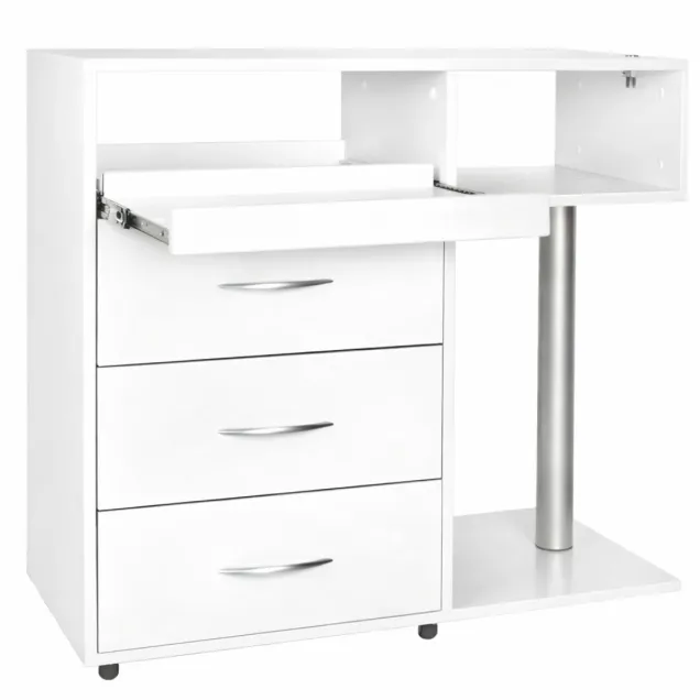 Carrello Estetista Professionale con 3 Cassetti e 1 Mensola Estraibile
