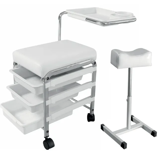Carrello Manicure con Poggiapiedi Pedicure Professionale