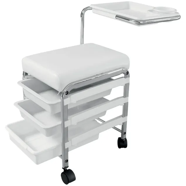 Carrello Manicure Pedicure per Estetista Professionale Bianco