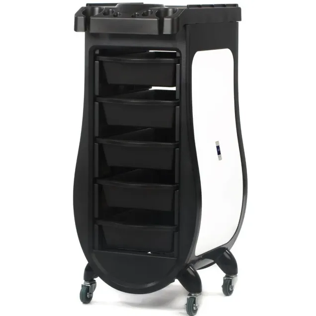 Carrello Parrucchiere con 5 Cassetti Estraibili e Ripiano Porta Accessori