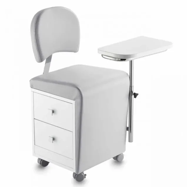 Carrello per Manicure in Legno con Schienale Regolabile e 2 Cassetti Elite