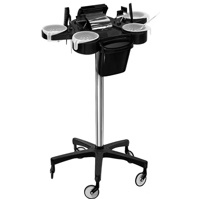 Carrello per Tinta Capelli da Parrucchiere con Porta Carta Stagnola e 4 Scodelle Ceriotti
