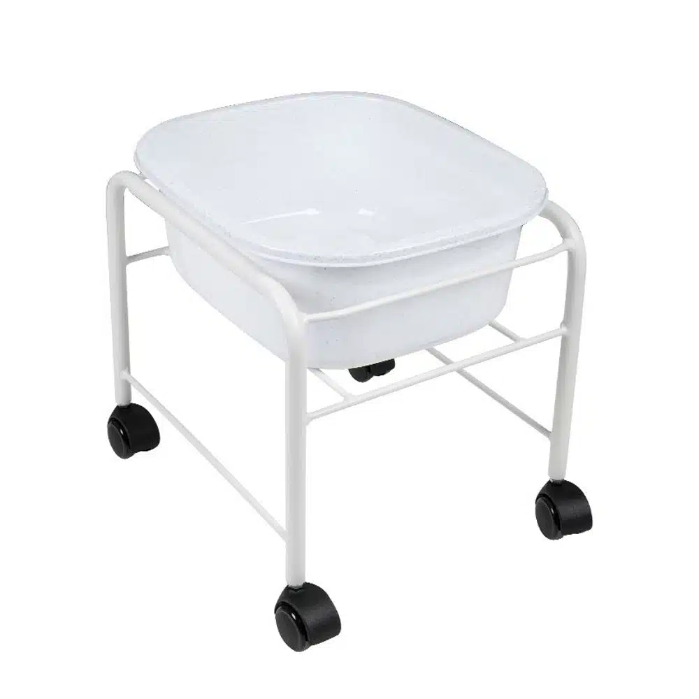 Carrello porta vasca pedicure podologica reggi vaschetta con ruote
