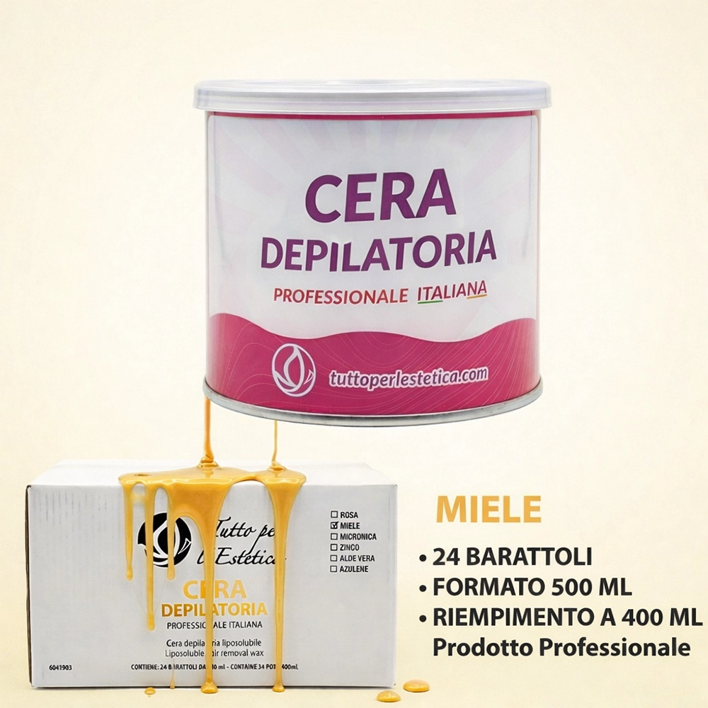 Cera Depilatoria Miele gialla 400 ml Professionale liposolubile Tuttoperlestetica – Made in Italy