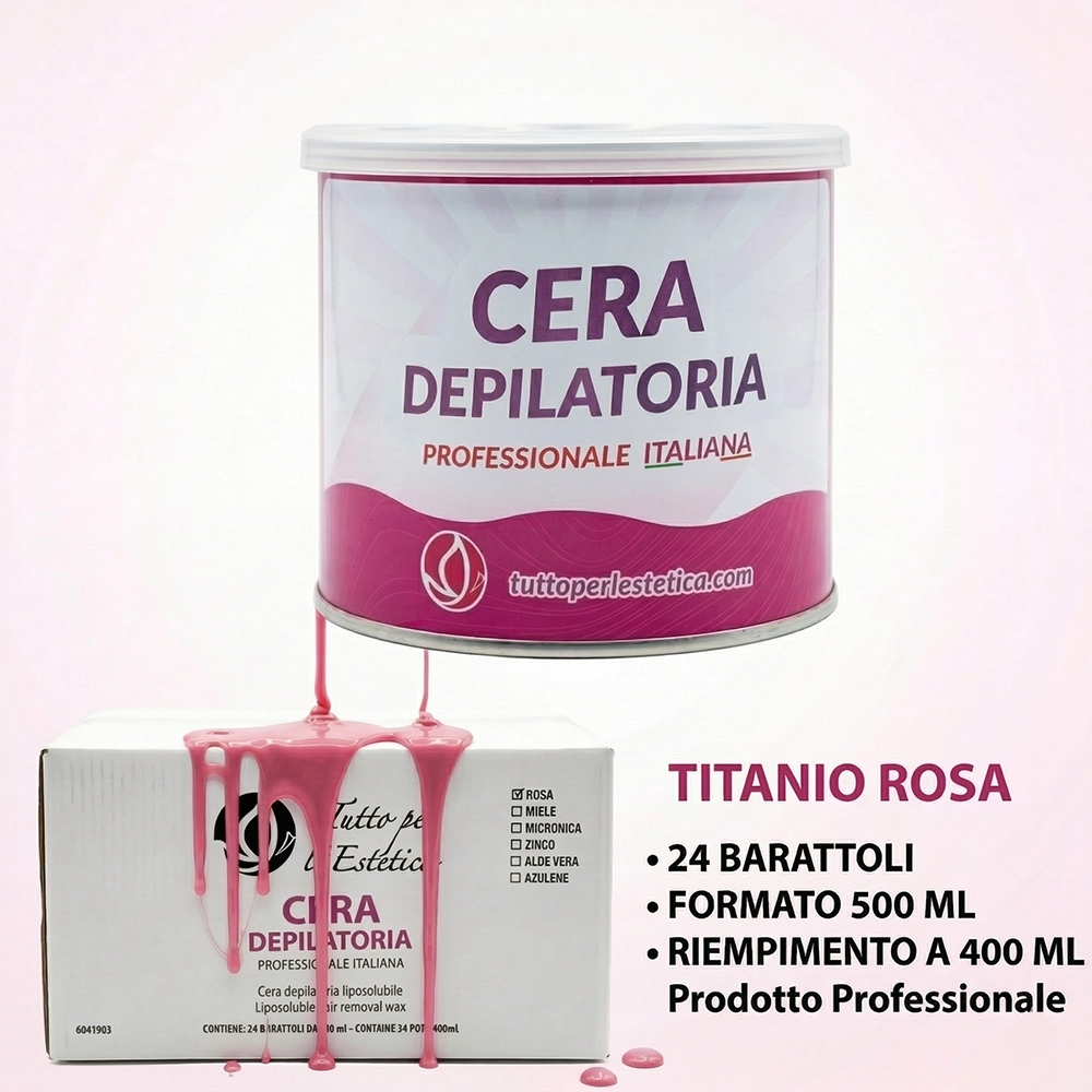 Cera Depilatoria Titanio Rosa 400 ml Professionale liposolubile Tuttoperlestetica – Made in Italy