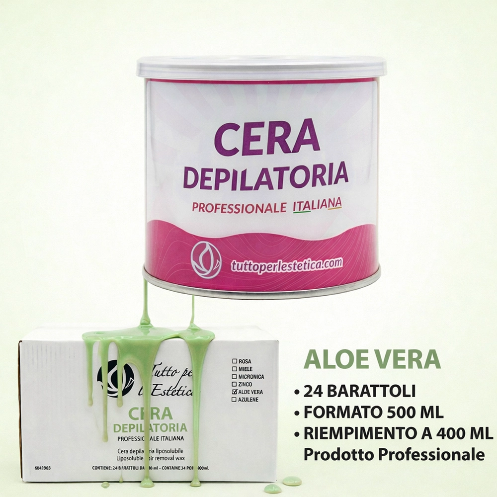 Cera Depilatoria Aloe Vera 400 ml Professionale liposolubile Tuttoperlestetica – Made in Italy