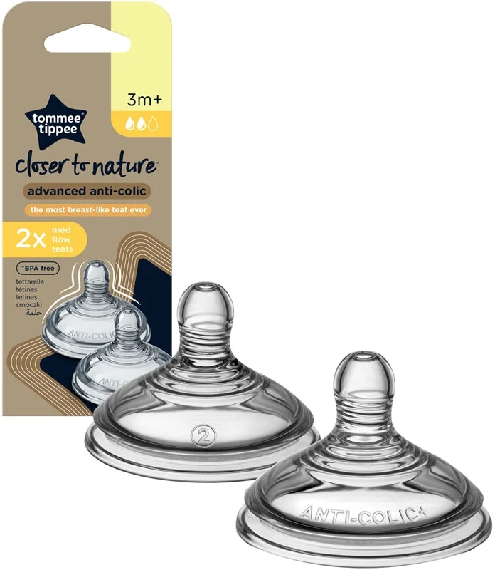 Tommee Tippee Closer To Nature Advanced Anti-coliche Teat tettarella per biberon flusso medio 3m+ 2 pezzi