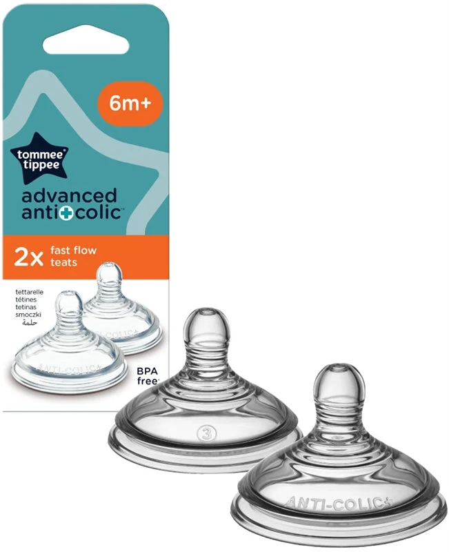 Tommee Tippee Closer To Nature Advanced Anti-coliche Teat tettarella per biberon flusso veloce 6mesi+ 2 pezzi