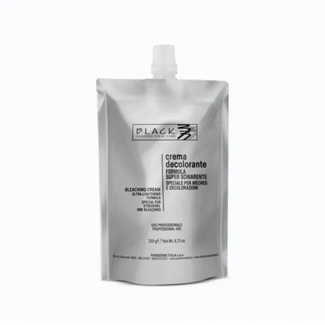 Crema Decolorante Capelli Schiariture Fino a 7-8 Toni 250 gr. Black Professional