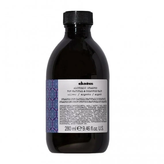 Davines Alchemic Shampoo Argento 280ml - shampoo riflessante anti-giallo capelli bianchi, biondo freddo