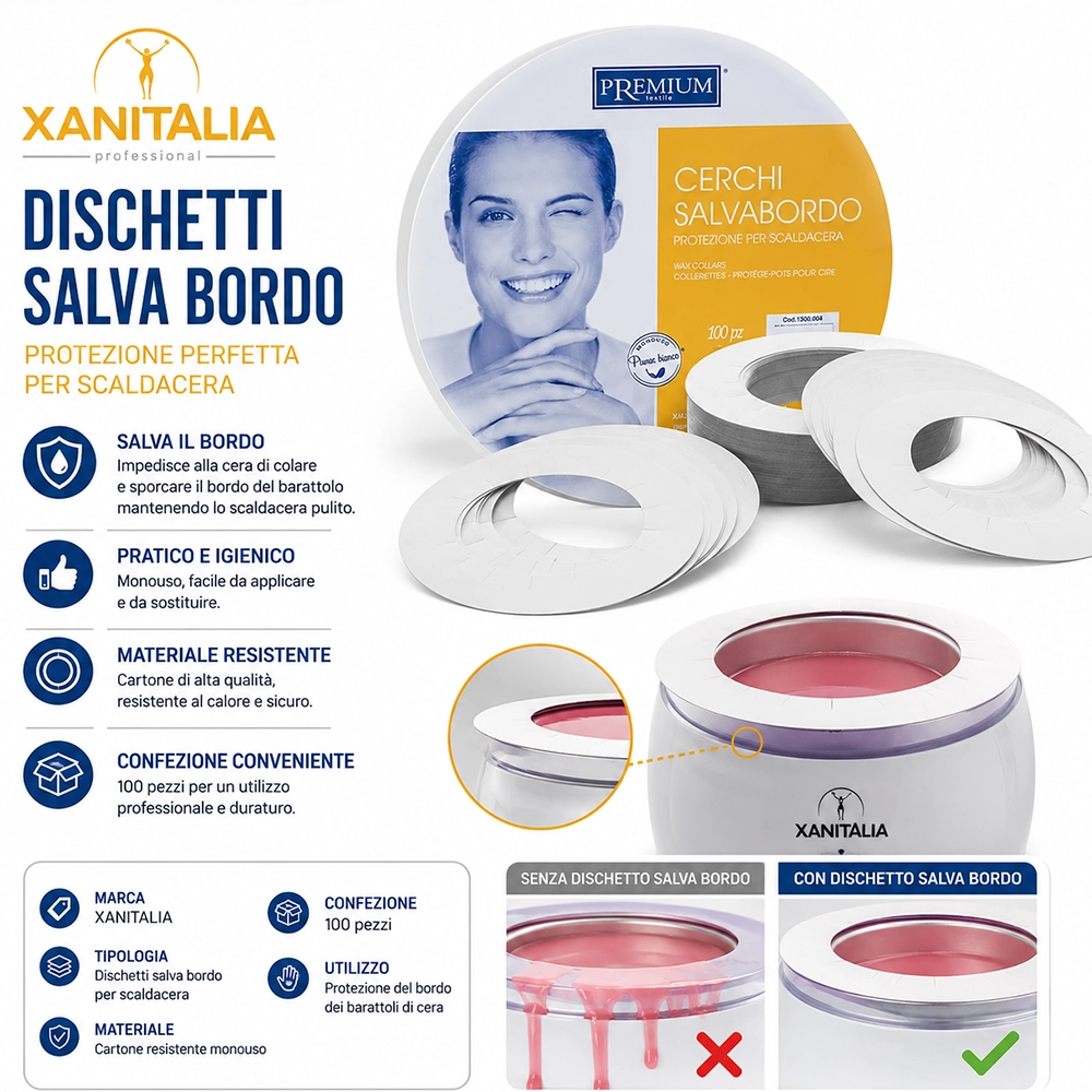 Dischetti Salva Bordo per Scaldacera XANITALIA – Confezione da 100 Pezzi