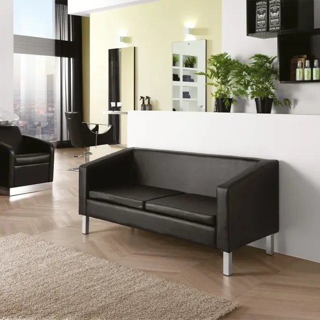 Divano Sala Attesa 2 Posti Lucky Black
