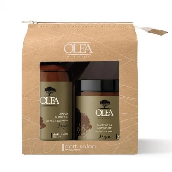 dott. solari cosmetics OLEA Argan Nourishing Kit 250+250ml - shampoo+maschera nutriente crespi spenti