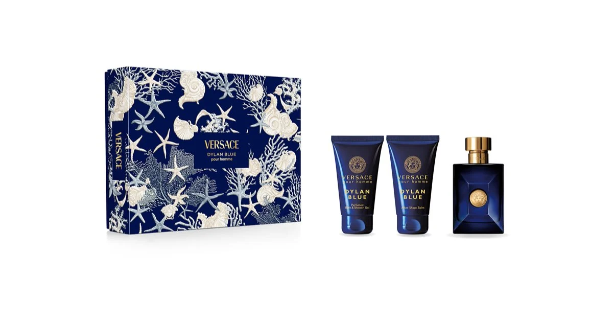 Versace Dylan Blue Pour Homme confezione regalo per uomo Eau de Toilette 50 ml + gel doccia profumato 50 ml + balsamo post-rasatura 50 ml