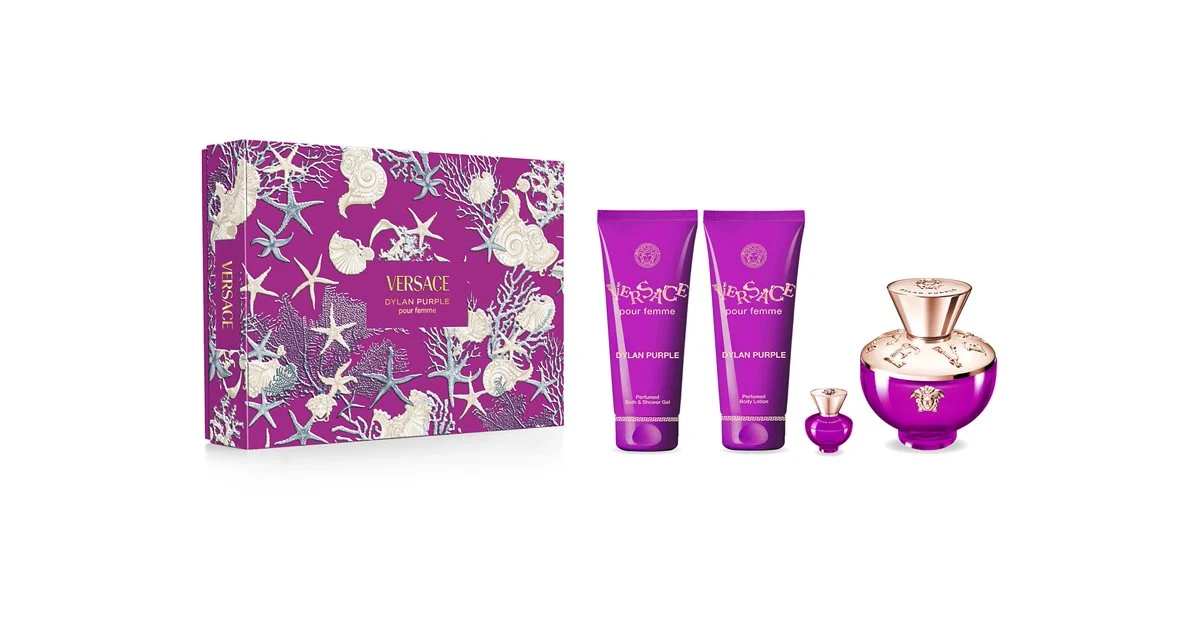 Versace Dylan Purple confezione regalo da donna Eau de Parfum 100 ml + latte corpo profumato 100 ml + gel doccia profumato 100 ml + Eau de Parfum 5 ml