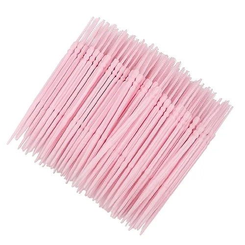 Scovolini interdentali in silicone a doppia faccia, rosa, 200 pz.