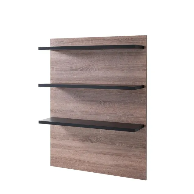 Espositore Negozio Parrucchiere con 3 Mensole Rovere e Wengè 90x23x120 h
