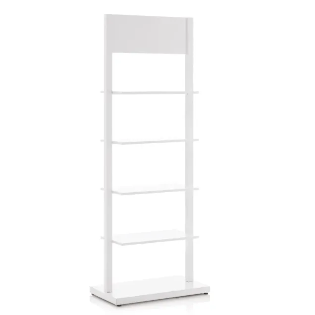 Espositore Prodotti con 4 Mensole Bianco per Salone