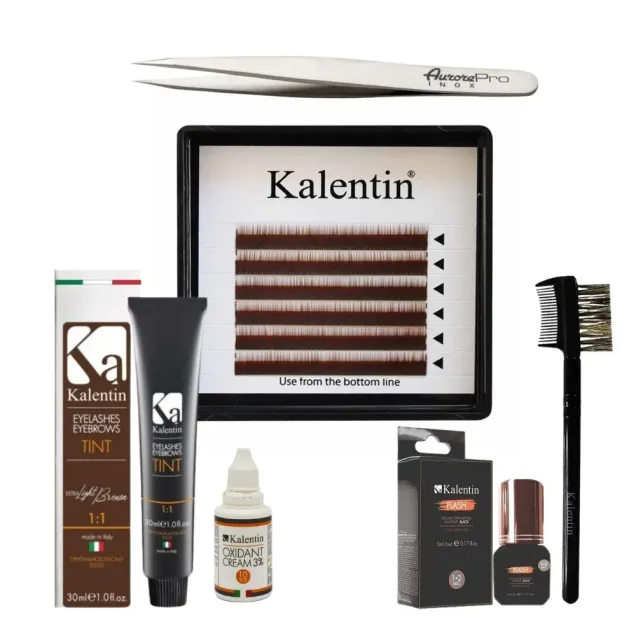 Extension Sopracciglia con Tinta Castano Kit in Offerta Kalentin