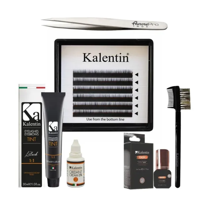 Extension Sopracciglia con Tinta Nera Kit in Offerta Kalentin