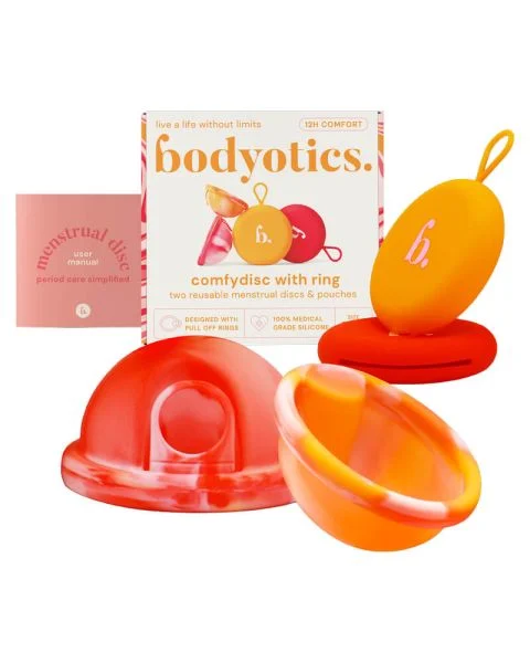 Bodyotics Comfydisc With Ring Two Reusable Menstrual Discs & Pouches