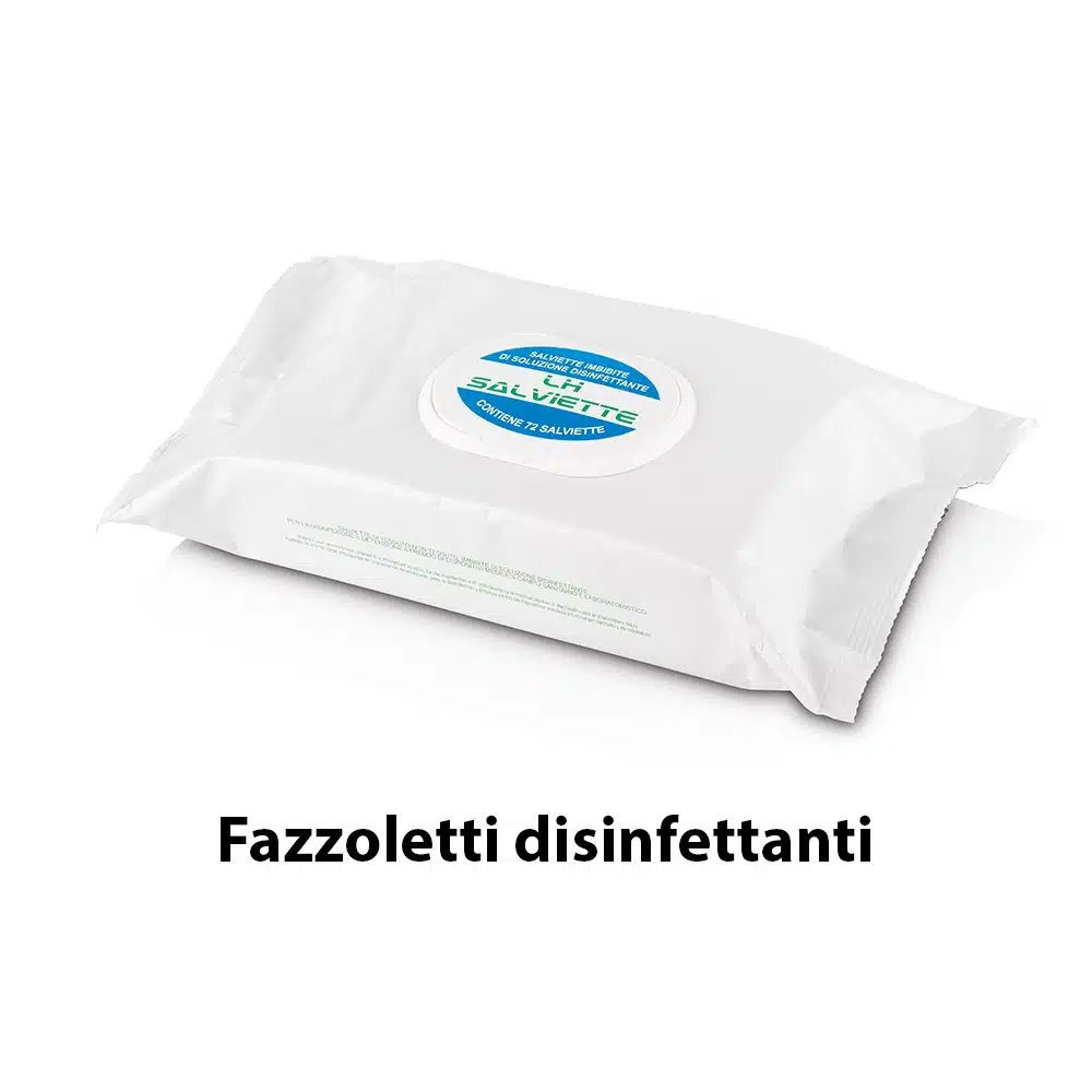 Fazzoletti disinfettanti 72 salviette Soluzione idro alcolica inodore